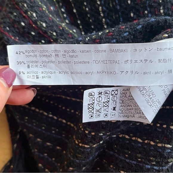 Trafaluc by Zara Textured Tweed Wool Blend Fringe Dress Size Small - Picture 8 of 8